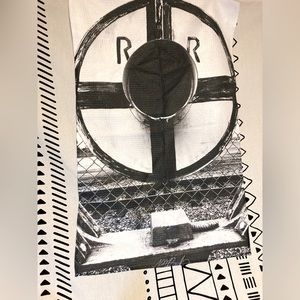 Original Fine Art Printed Tea Kitchen Towel, Railroad